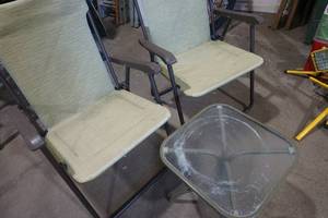 lot 203 image: 2 Lawn Chairs and Table