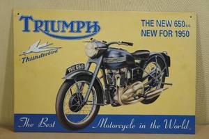lot 17 image: Raised Metal Triumph Thunderbird Sign