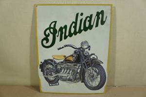lot 18 image: Raised Metal Indian Motorcycles Sign