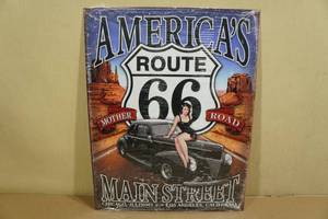 lot 28 image: Metal Route 66 Sign