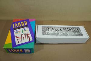 lot 144 image: Board Games -Taboo, Jokers & Marbles