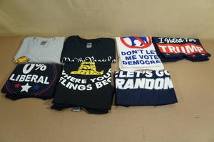 lot 177 image: 7 Political T-Shirts - Pro-RepublicanTrump - Small
