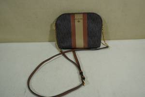 lot 1B image: Michael Kors Purse - Cindy Dome Center Stripe Crossbody Bag