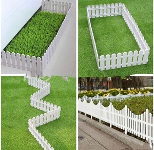 lot 133 image: 4-Piece Plastic White Picket Fence 6.5 Total