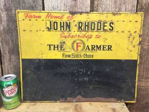 lot 37 image: Nifty Old The Farmer Personalized Farm - Stock - Home Metal Sign