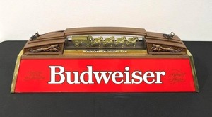 RARE Vintage Budweiser Clydesdale Pool Table Light (40 L x 14 W x 11.5 T) in Clean Working Condition