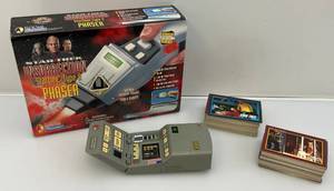 Vintage Star Trek Items Including Trading Cards, 1991 Tricorder & 1998 Insurrection Starfleet Type II Phaser (NIB)