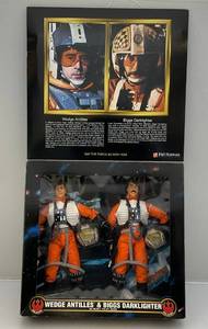 1998 Star Wars Action Collection (Wedge Antilles & Briggs Darklighter In Rebel Pilot Gear) NIB Box Has Signs Of Wear