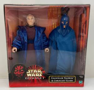 1999 Star Wars Episode One Chancellor Valorum & Coruscant Guard (NIB) Box Show Wear