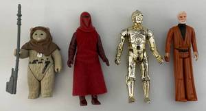 Vintage 1970-80s Star Wars Action Figures Including (Protective Cases)  Chief Chirpa Ewok Has Accessories NO WEAPONS