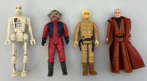 Vintage 1970-80s Star Wars Action Figures Including (Protective Cases) NO WEAPONS