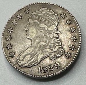 lot 1 image: 1829 Capped Bust Half Dollar