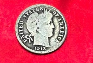 lot 16 image: 1913 Barber Dime