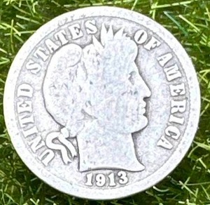 lot 36 image: 1913 Barber Dime