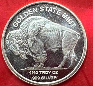lot 39 image: Bison  Sioux .999 Silver 110 oz.Round