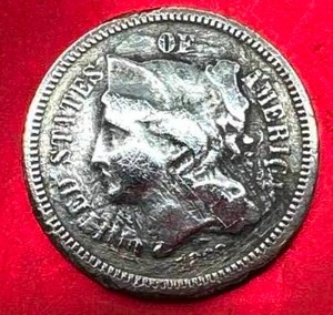 lot 40 image: 1868 Three Cent Nickel