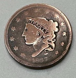 lot 51 image: 1837 Large Cent Penny