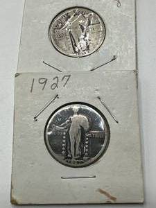lot 58 image: Lot of 2 Standing Liberty Quarters