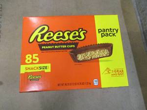 lot 135 image: 85 count Reeses Peanut Butter Cups- best date 072024
