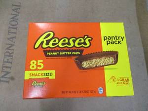 lot 136 image: 85 count Reeses Peanut Butter Cups- best date 072024