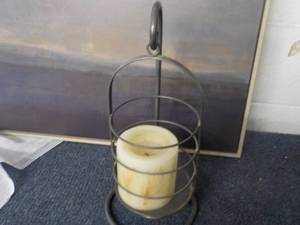 lot 7 image: Candle with Metal Holder 15 high...