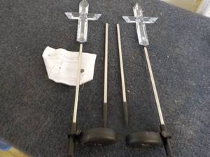 lot 21 image: 2 Solar Cross Garden Stakes...