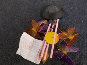lot 24 image: Solar Butterfly Chime Accent...