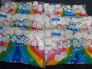 lot 68 image: 6 x 12 oz Bags Jet Puffed Marshmallows - past best date but still soft
