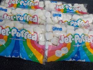 lot 71 image: 6 x 12 oz Bags Jet Puffed Marshmallows - past best date but still soft