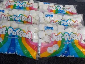 lot 72 image: 6 x 12 oz Bags Jet Puffed Marshmallows - past best date but still soft
