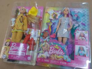 lot 97 image: 2 New Barbies with Accessories...