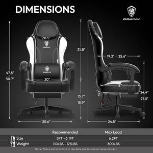 Dowinx Gaming Chair with Pocket Spring Cushion and Massage Lumbar Support