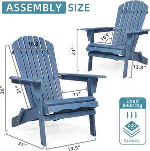 Wood-Natrl Wooden Folding Adirondack Chair