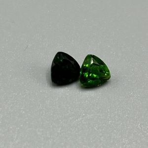 1 Carat Diopside Triangular Trillion Faceted Cut - Set of 2 Loose Stones