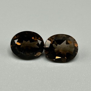 8.72 Carat Smoky Quartz Oval Faceted Cut - Set of 2 Loose Stones