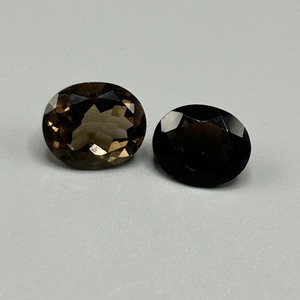 7.67 Carat Smoky Quartz Oval Faceted Cut - Set of 2 Loose Stones
