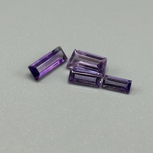1.95 Carat Amethyst Rectangular Emerald Step Cut - Assorted Sizes, Set of 4 Loose Stones