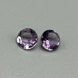 1.44 Carat Amethyst Round Faceted Cut - Set of 2 Loose Stones