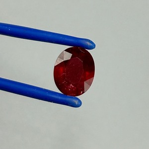 4 Carat Red Stone Oval Faceted Cut