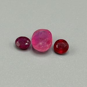 3.80 Carat Assorted Red Gemstones Faceted Cut - Set of 3 Loose Stones