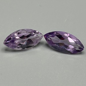 6.30 Carat Amethyst Marquise Faceted Cut - Set of 2 Loose Stones