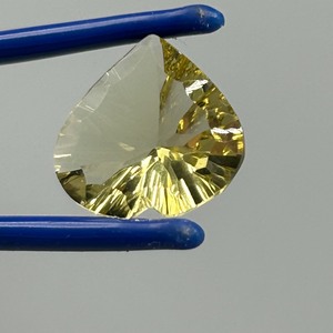 6.40 Carat Lemon Quartz Fantasy Faceted Sunray Heart Shape
