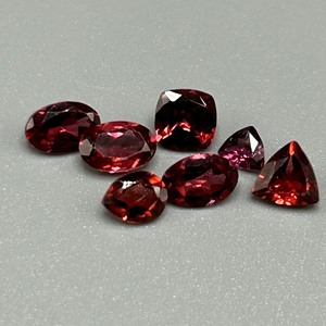 3 Carat Garnet Mixed Cut - Assorted Lot of 7 Loose Stones, Various Sizes & Shapes
