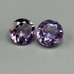 5 Carat Amethyst Round Faceted Cut - Set of 2 Loose Stones