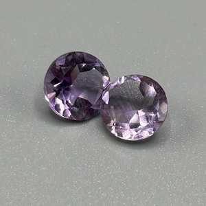 3.2 Carat Amethyst Round Faceted Cut - Set of 2 Loose Stones