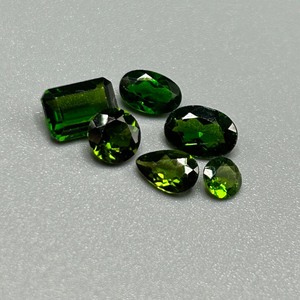 3.30 Carat Diopside Mixed Cut - Assorted Set of 6 Loose Stones, Various Sizes & Shapes