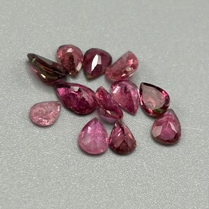 4.20 Carat Pink Rubellite Tourmaline Pear Faceted Shape - Assorted Set of Loose Stones, Various Sizes