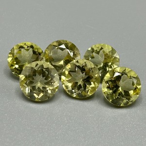 15.50 Carat Lemon Quartz Round Faceted Cut - Set of 6 Loose Stones