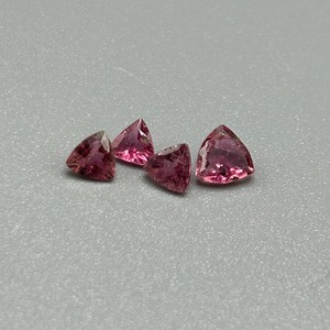 1 Carat Pink Tourmaline Triangular Trillion Faceted Cut - Set of 4 Loose Stones
