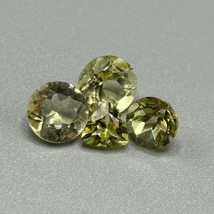 6 Carat Green Quartz Mixed Cut - Assorted Set of 4 Loose Stones, Various Sizes & Shapes